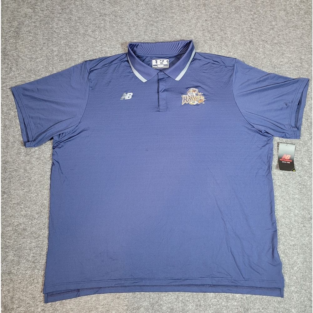 New Balance Dallas Rattlers Mens Golf Polo Shirt Size 3XL Blue Navy Sort Sleeve